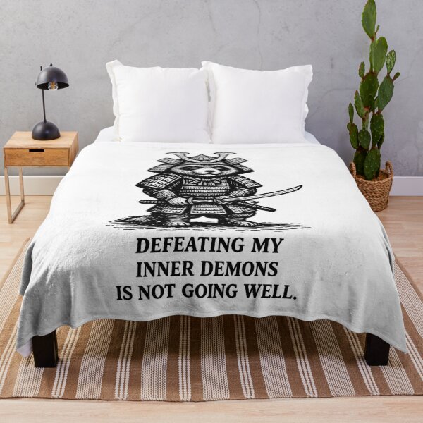 Item preview, Anxiety Raccoon Samurai Meme – Defeating My Inner Demons designed and sold by Region.