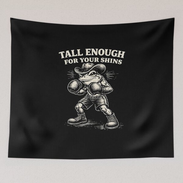 Item preview, Funny Cowboy Toad Boxing Tall Enough for Your Shins Frog Design, funny frog lover gift, cowboy toad boxing designed and sold by AsturShop.