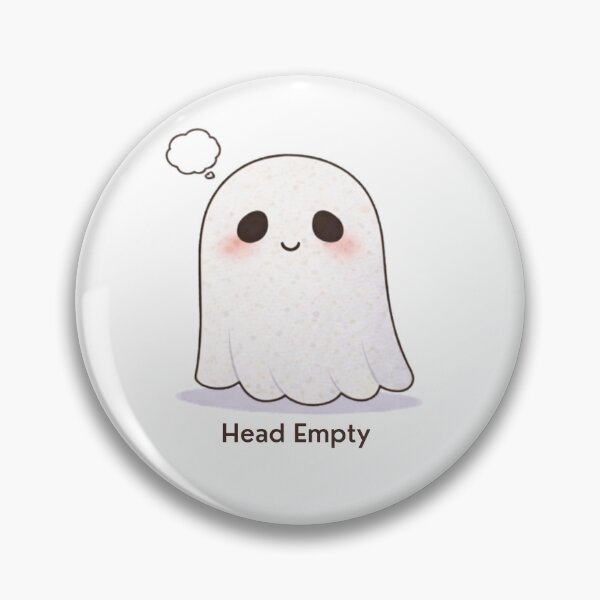 Item preview, No Thoughts Head Empty Ghost | Cute Kawaii Aesthetic | Meme Mood Design designed and sold by The Mood Index.