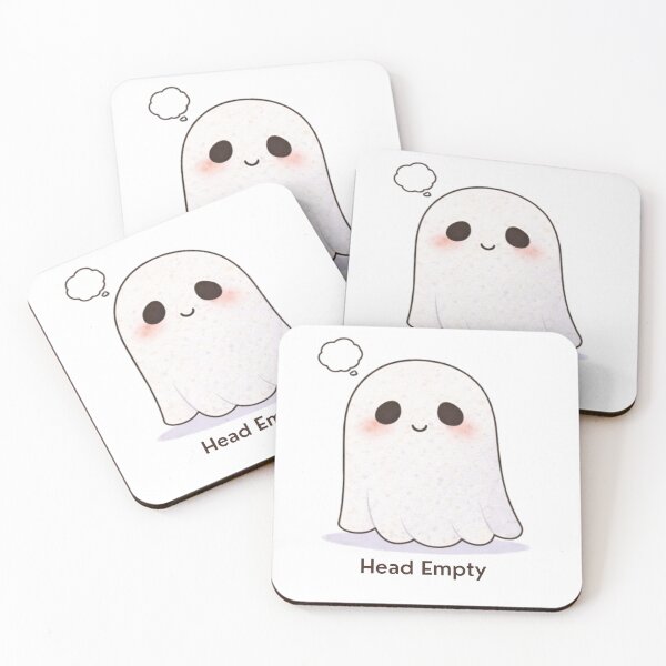 Item preview, No Thoughts Head Empty Ghost | Cute Kawaii Aesthetic | Meme Mood Design designed and sold by The Mood Index.