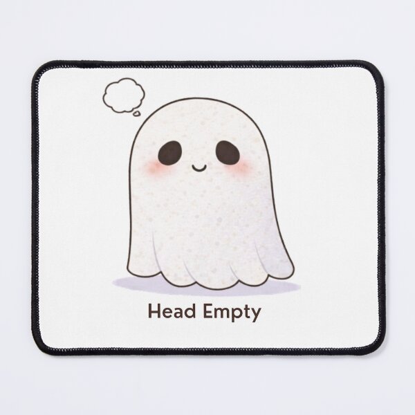 Item preview, No Thoughts Head Empty Ghost | Cute Kawaii Aesthetic | Meme Mood Design designed and sold by The Mood Index.