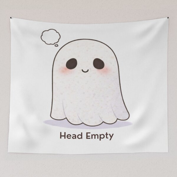 Item preview, No Thoughts Head Empty Ghost | Cute Kawaii Aesthetic | Meme Mood Design designed and sold by The Mood Index.