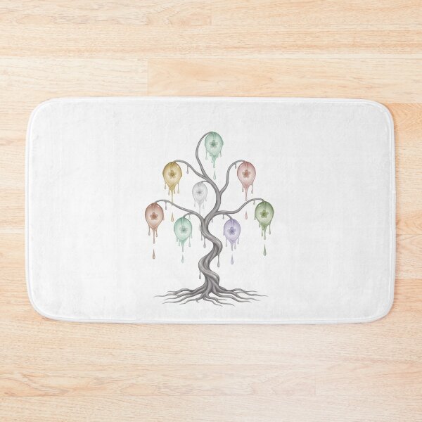 Item preview, Dreamy Tropical Tree Illustration – Delicate pastel blossoms in a floating droplet design designed and sold by Herzbaumatelier.