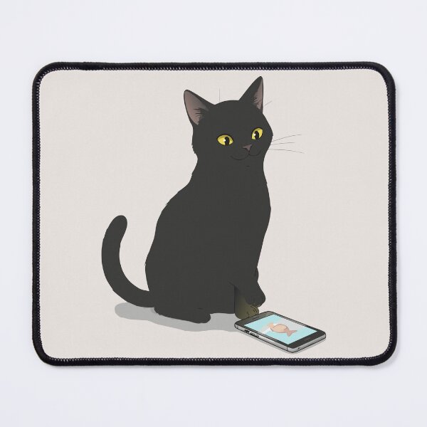 Item preview, Funny Black Cat Playing Fish Game on Smartphone designed and sold by Cipher & Soul.