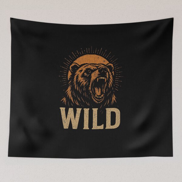 Item preview, Vintage Roaring Grizzly Bear Wild Nature Illustration designed and sold by Xnuery.