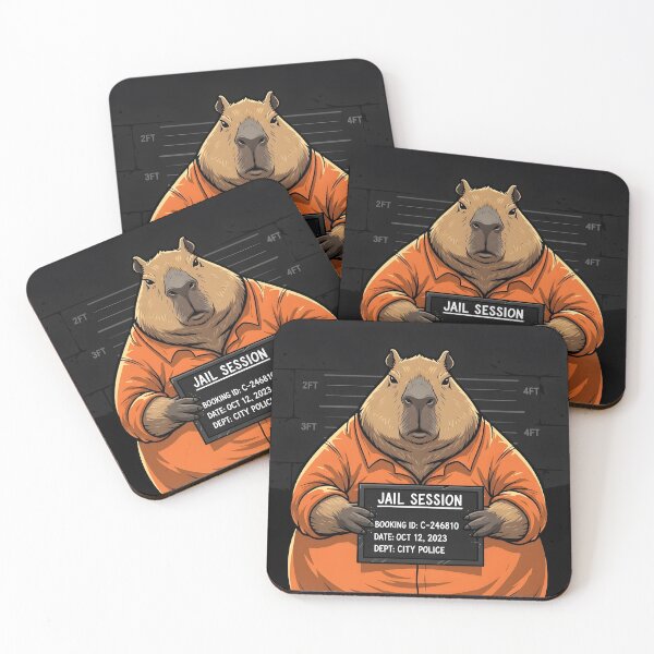 Item preview, Capybara Mugshot Dark Edition - Jail Session - Funny Outlaw designed and sold by Roland Art Store.