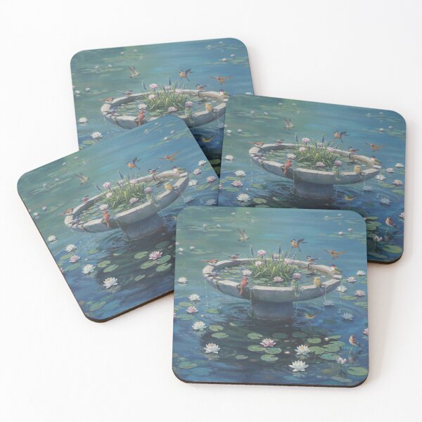 Item preview, Songbirds at the Water Fountain – Tranquil Garden designed and sold by Stick-Shop9.