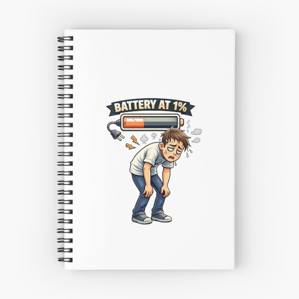 Item preview, Meme divertido de batería al 1%: diseño de dibujos animados con el que te sentirás identificado con la baja energía. designed and sold by TorqueThread.