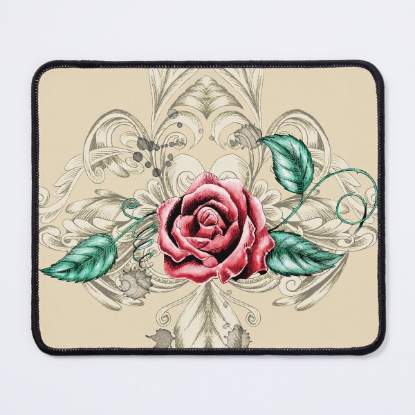 Item preview, Vintage Rose Floral Damask Romantic Illustration designed and sold by LCWaterworth.