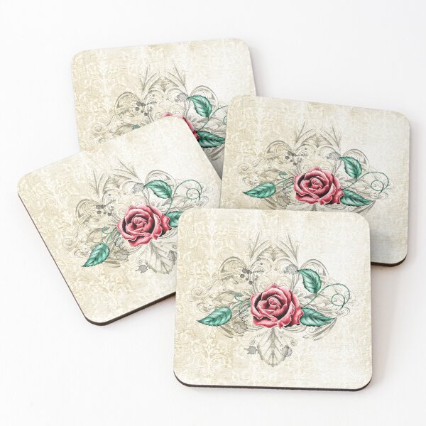Item preview, Vintage Rose Floral Damask Romantic Illustration designed and sold by LCWaterworth.