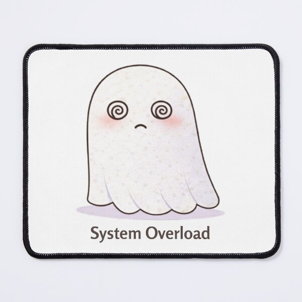 Item preview, System Overload Ghost | Cute Kawaii Aesthetic | Burnout Mood Design designed and sold by The Mood Index.