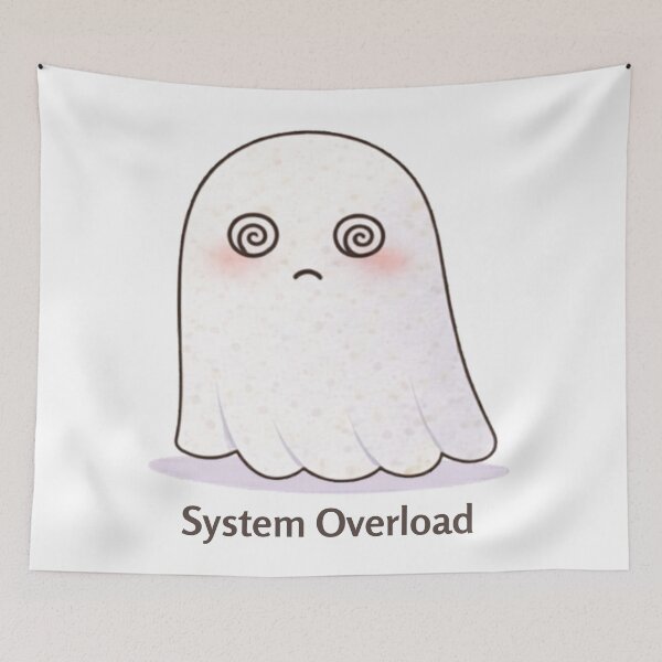 Item preview, System Overload Ghost | Cute Kawaii Aesthetic | Burnout Mood Design designed and sold by The Mood Index.