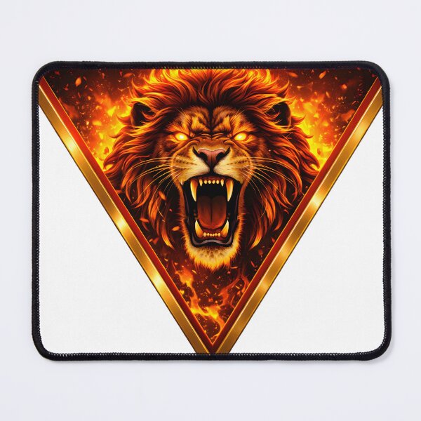Item preview, Golden Roaring Lion Fire Spirit Geometric Design designed and sold by octozap.