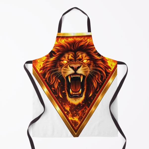 Item preview, Golden Roaring Lion Fire Spirit Geometric Design designed and sold by octozap.