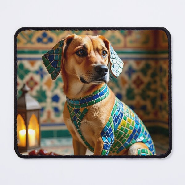 Item preview, Moroccan Mosaic Dog Portrait with Lantern Art designed and sold by Hafcishop.