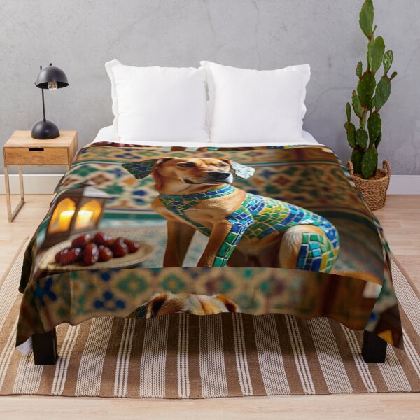 Item preview, Moroccan Mosaic Dog Portrait with Lantern Art designed and sold by Hafcishop.