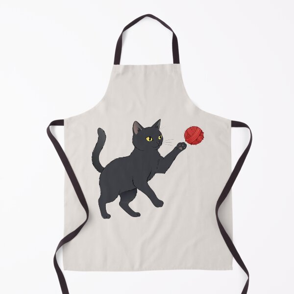 Item preview, Playful Black Cat Swatting Classic Red Ball of Yarn designed and sold by Cipher & Soul.