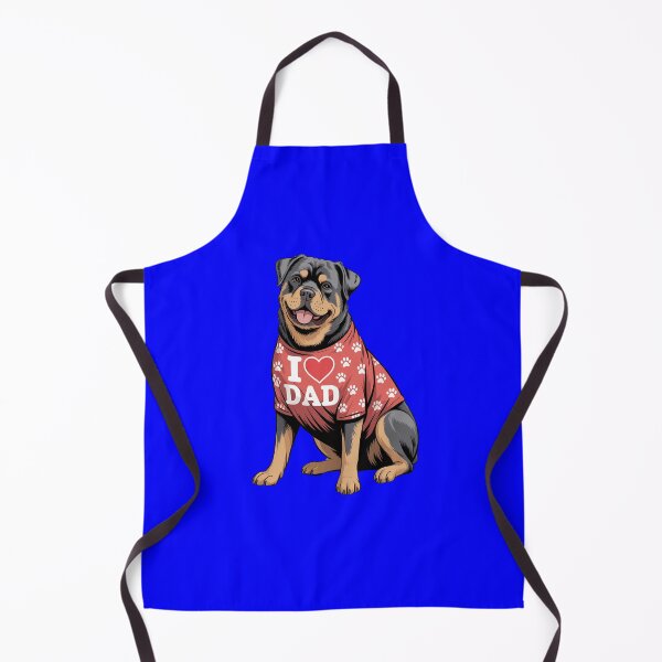 Item preview, Rottweiler Dog Wearing a red Shirt with paw Prints I Love DAD T-Shirt designed and sold by fantasticdesign.