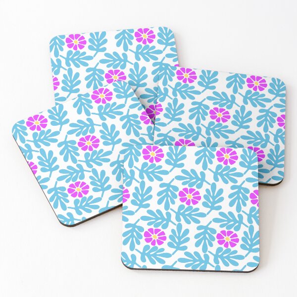 Item preview, Matisse Abstract Floral Pattern Blue and Pink designed and sold by Atlasoloji.