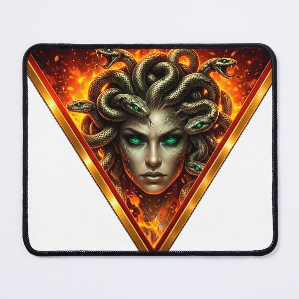 Item preview, Golden Medusa Gorgon Snake Hair Fire Art designed and sold by octozap.