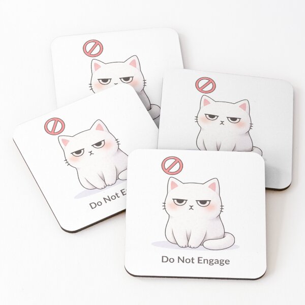 Item preview, Do Not Engage Cat | Cute Kawaii Aesthetic | Introvert Mood Design designed and sold by The Mood Index.