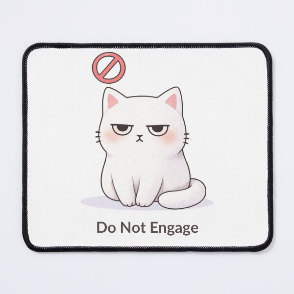 Item preview, Do Not Engage Cat | Cute Kawaii Aesthetic | Introvert Mood Design designed and sold by The Mood Index.
