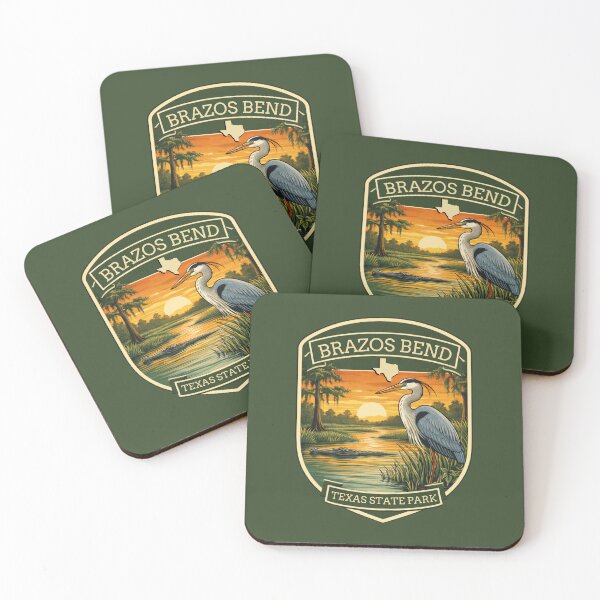 Item preview, Brazos Bend State Park Sticker – Texas Alligator & Heron Sunset Badge Design designed and sold by SimplyJasper.