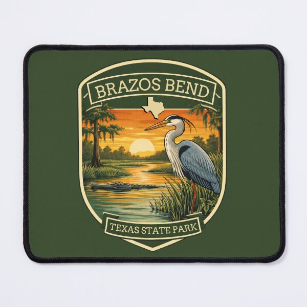 Item preview, Brazos Bend State Park Sticker – Texas Alligator & Heron Sunset Badge Design designed and sold by SimplyJasper.
