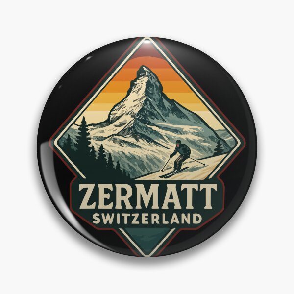 Item preview, Zermatt Mountain Switzerland Retro Vintage Travel designed and sold by TomFrontierArt.