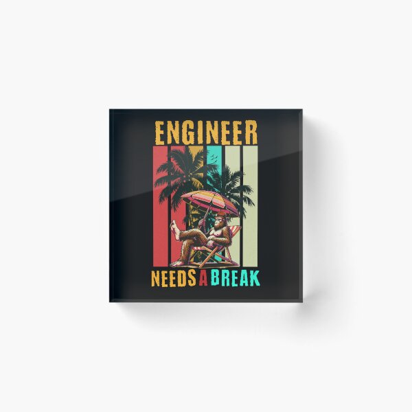 Item preview, Engineer Needs A Break Funny Construction Monkey Beach Retro Vintage T-Shirt designed and sold by Negisandeep studio.
