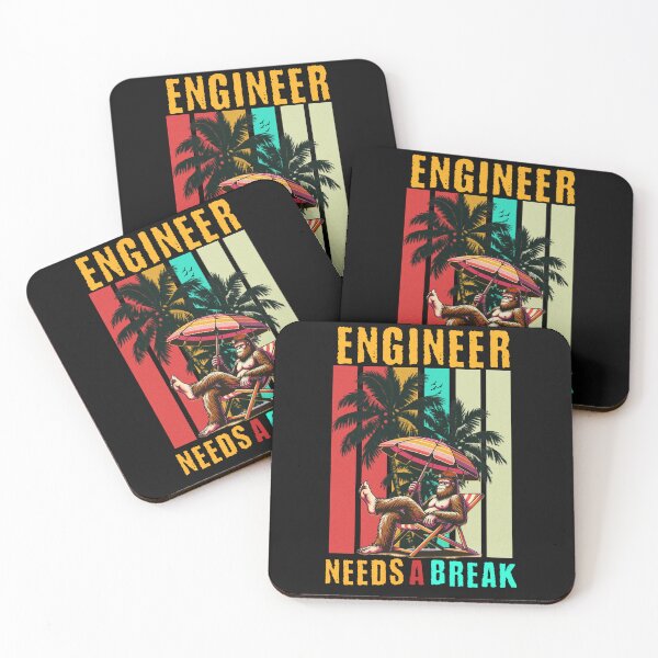 Item preview, Engineer Needs A Break Funny Construction Monkey Beach Retro Vintage T-Shirt designed and sold by Negisandeep studio.