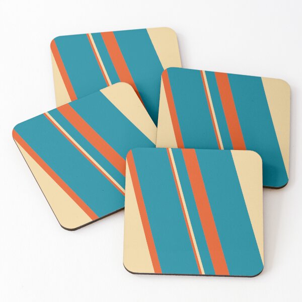 Item preview, Retro Diagonal Stripes Pattern – Teal, Orange & Beige Vintage 70s Minimalist Design designed and sold by WildHugeDot.
