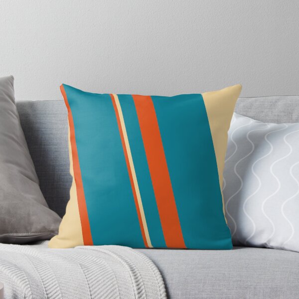 Item preview, Retro Diagonal Stripes Pattern – Teal, Orange & Beige Vintage 70s Minimalist Design designed and sold by WildHugeDot.