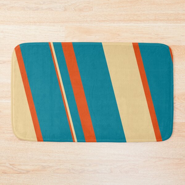 Item preview, Retro Diagonal Stripes Pattern – Teal, Orange & Beige Vintage 70s Minimalist Design designed and sold by WildHugeDot.
