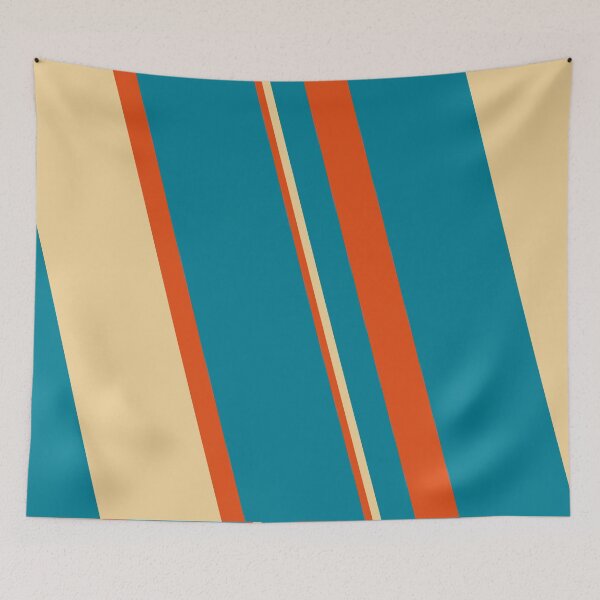 Item preview, Retro Diagonal Stripes Pattern – Teal, Orange & Beige Vintage 70s Minimalist Design designed and sold by WildHugeDot.