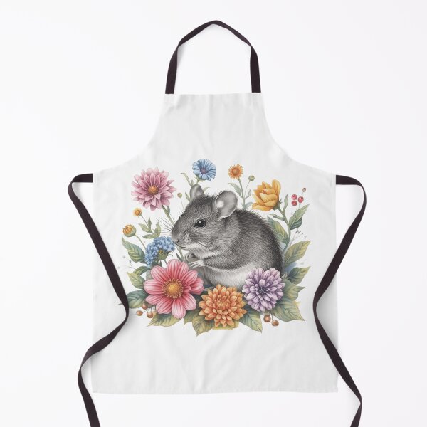 Item preview, A Cute Mouse in Black and White Surrounded with Flowers designed and sold by Soulstar Designs.