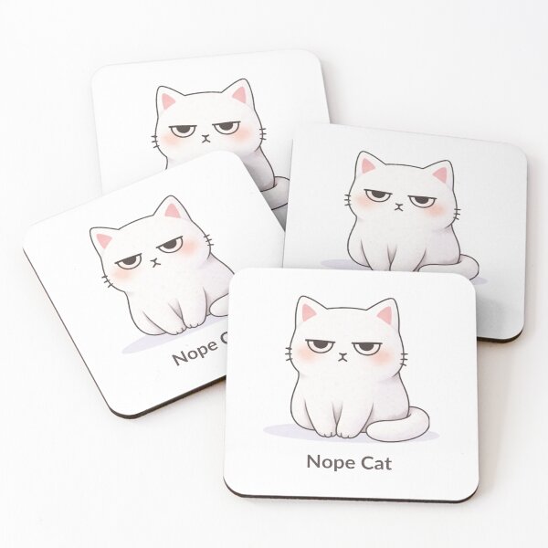 Item preview, Nope Cat | Cute Kawaii Aesthetic | Funny Introvert Mood Design designed and sold by The Mood Index.