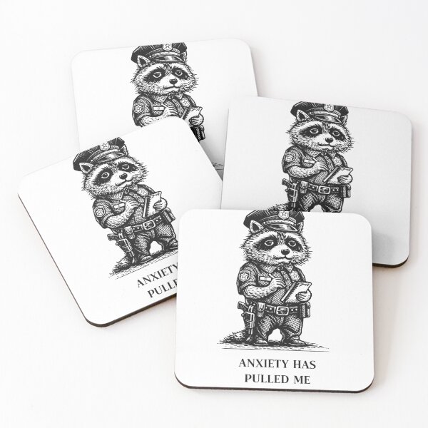 Item preview, Anxiety Raccoon Police Meme – Anxiety Has Pulled Me Over Again designed and sold by Region.