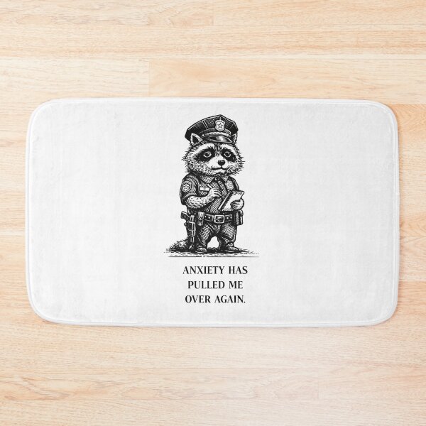 Item preview, Anxiety Raccoon Police Meme – Anxiety Has Pulled Me Over Again designed and sold by Region.