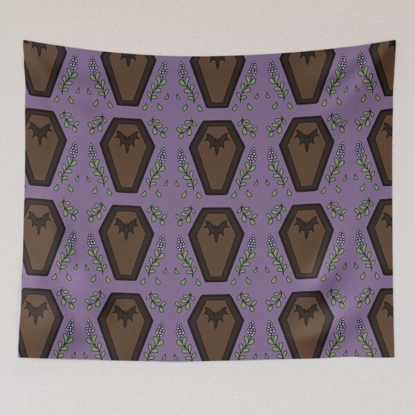 Item preview, Purple Goth Coffin Pattern designed and sold by sleepyheadedbb.
