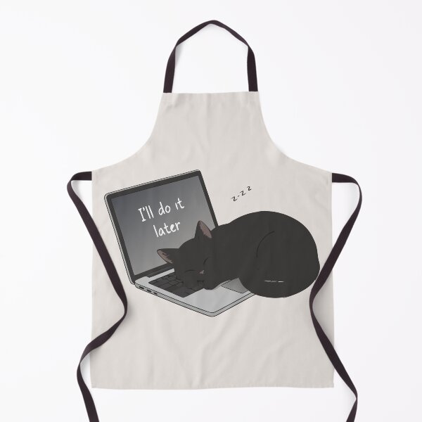 Item preview, "I'll Do It Later" Procrastinating Black Cat on Laptop designed and sold by Cipher & Soul.