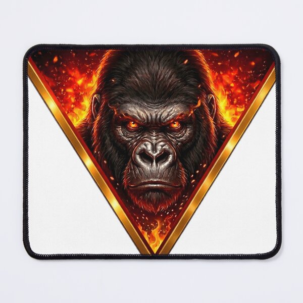 Item preview, Golden Gorilla Primal Fire Spirit Geometric Art designed and sold by octozap.