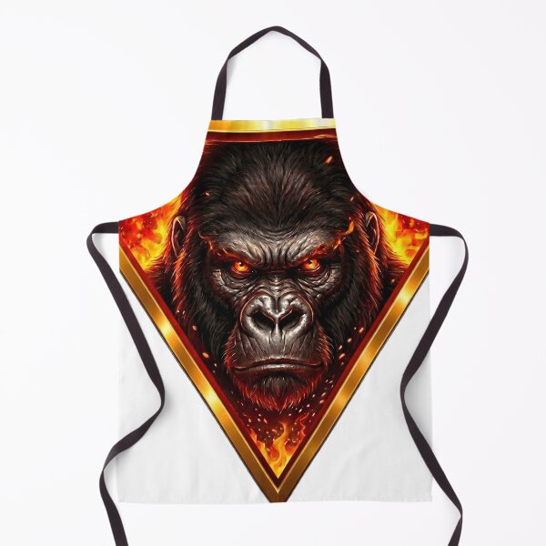 Item preview, Golden Gorilla Primal Fire Spirit Geometric Art designed and sold by octozap.