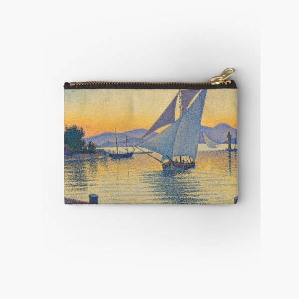 Item preview, Pointillism Retro Sticker Sailboat Harbor Sunset Design for Art Lovers designed and sold by RickE.