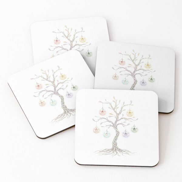 Item preview, Dreamy Tropical Tree – Six floating flower drops in soft pastel colors designed and sold by Herzbaumatelier.