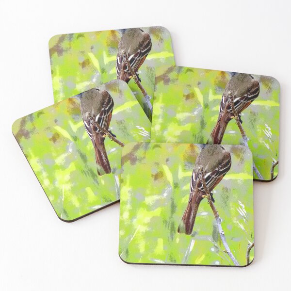 Item preview, Flycatcher Perched on a Twig in a Summer Meadow designed and sold by AMacGPhilly.