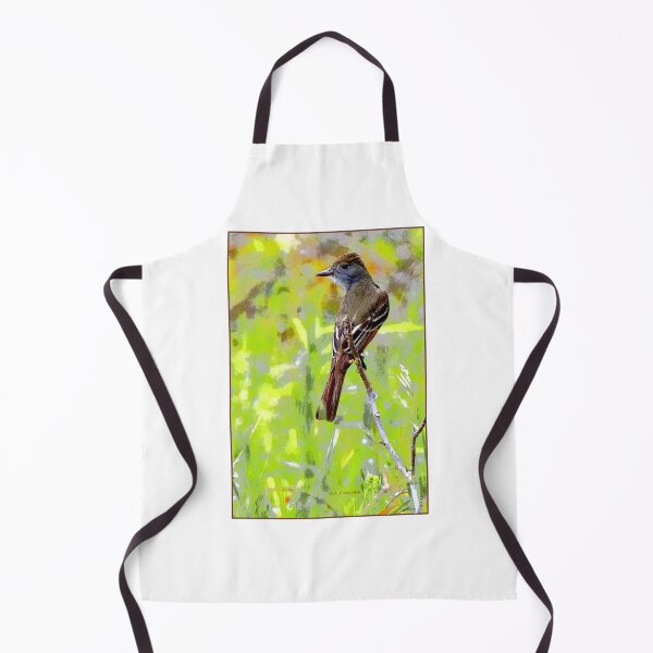 Item preview, Flycatcher Perched on a Twig in a Summer Meadow designed and sold by AMacGPhilly.
