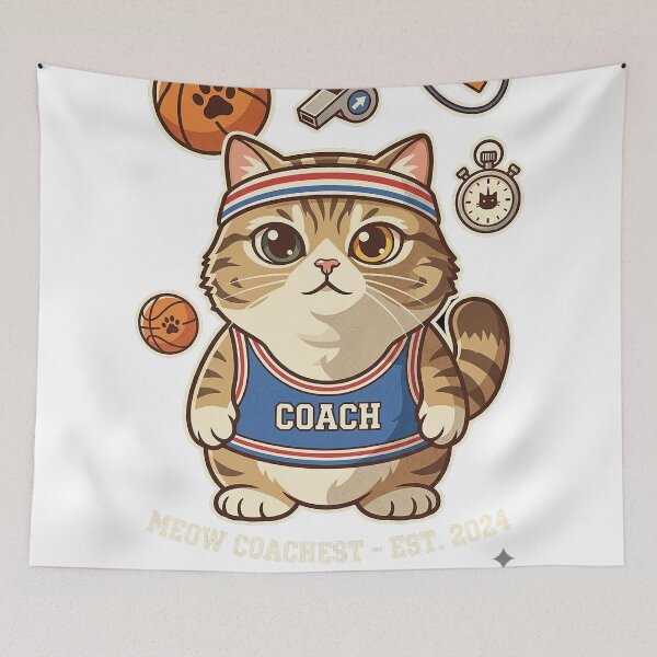 Item preview, Vintage Meow Coach Athletic Badge designed and sold by CataosMeow.