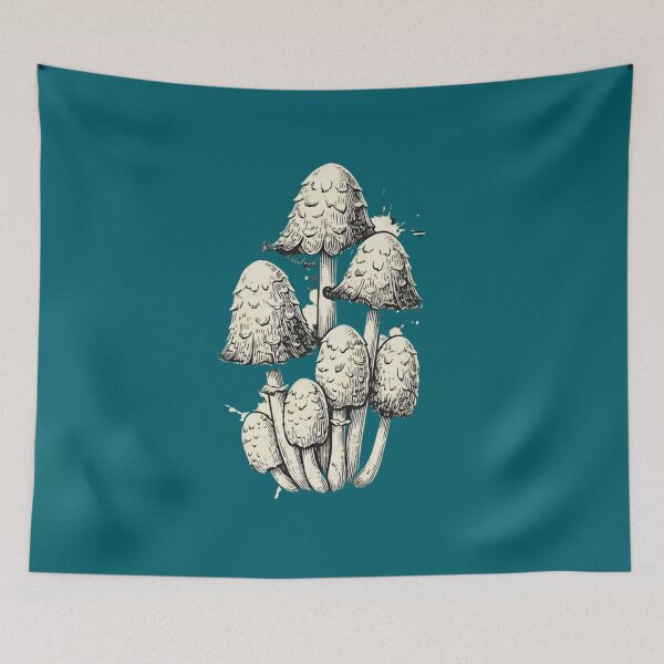 Item preview, Vintage Shaggy Inkcap Mushroom Mycology Etching designed and sold by MyTutina.