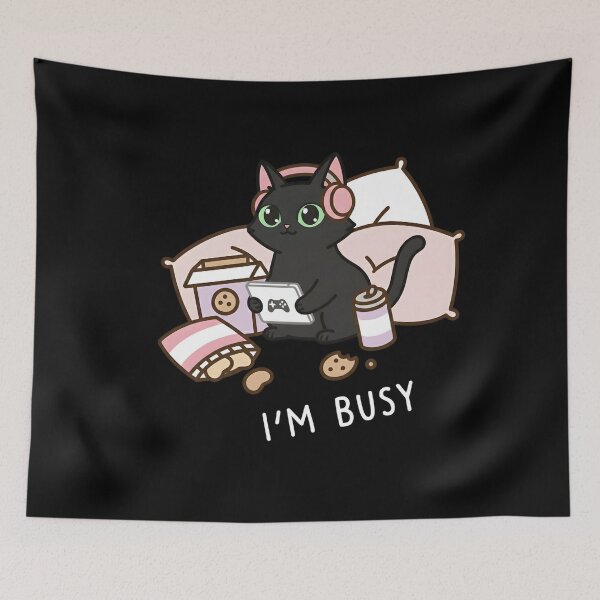 Item preview, I'm Busy Gamer Cat designed and sold by TshirtsOnline-.